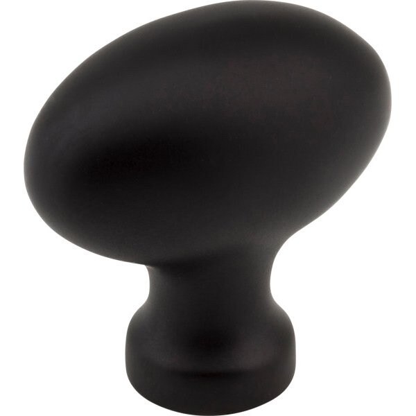 Jeffrey Alexander 1-9/16" Overall Length Matte Black Football Lyon Cabinet Knob 3991BLK - main
